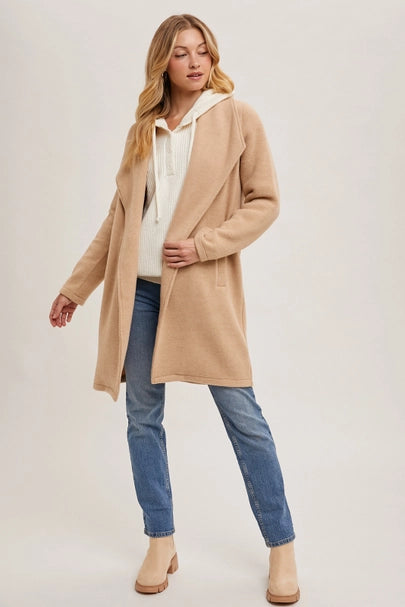 Open Front Knit Coat Jacket