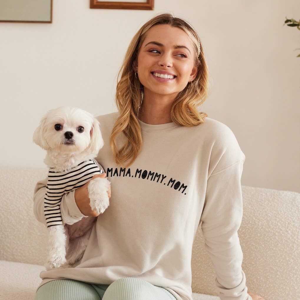 MAMA MOMMY MOM Sweatshirt: TAN / L